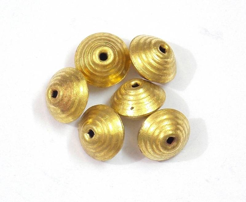 Golden hollow round beads jewelry making