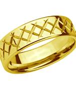 Stainless Steel Golden Criss Cross Ring for Men