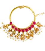 Deepika Padukone Inspired Traditional Ethnic Pink Circle Pearl Nath Nose ring for Women