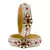 Stone Studded Acrlic Brass Bangle