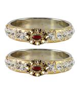 Stone Studded Acrlic Brass Bangle