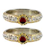 Stone Studded Acrlic Brass Bangle