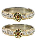 Stone Studded Acrlic Brass Bangle