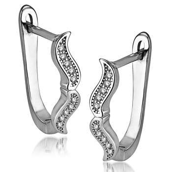 Sterling Silver Too Mooch earrings with CZ stones 1