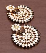 Black Beads and Kundan Embellished Dangler Earrings