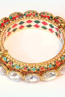 ETHNIC JADAU NAVRATTAN OPENABLE BANGLE
