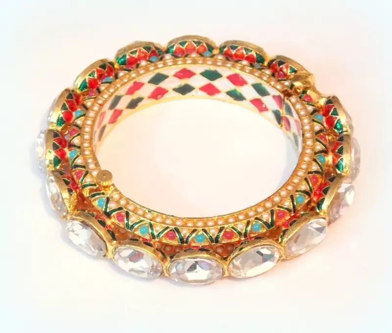 ETHNIC JADAU NAVRATTAN OPENABLE BANGLE