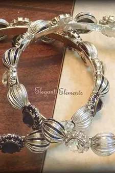 2.6,Bollywood style designer zircon stud silver plated bangles(set of 2)