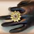 Lotus flower, kundan and AD stud adjustable ring