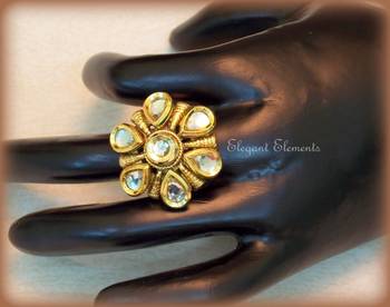 Hot sale!!!!! kundan cocktail ring, adjustable 1