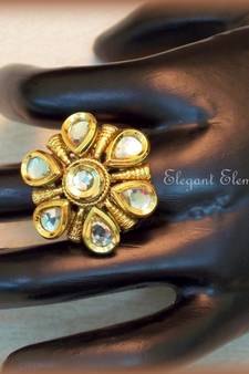 Hot sale!!!!! kundan cocktail ring, adjustable