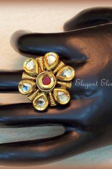 Hot sale!!!!! kundan cocktail ring, adjustable
