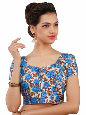 Blue Bhagalpuri Silk Stitched Blouse 1