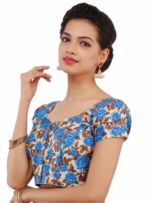 Blue Bhagalpuri Silk Stitched Blouse 4