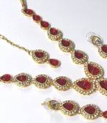 Red Tilak stone Necklace set