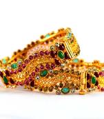 polki moti stone bangles with skrew system and openable size-2.8