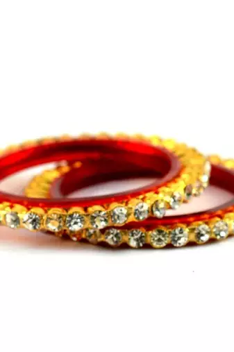 Gold Platted Stone Bangles