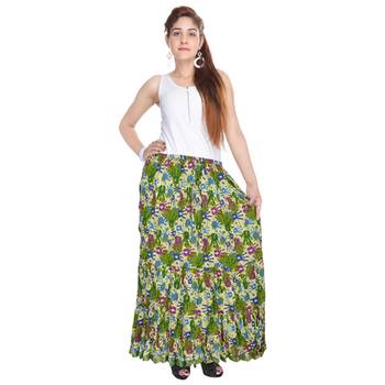 Multicolor Jaipuri Printed Cotton Long Skirt 3