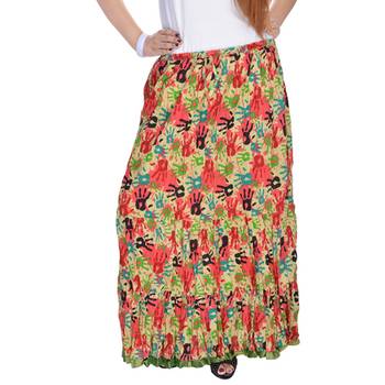 Multicolor Jaipuri Printed Cotton Long Skirt