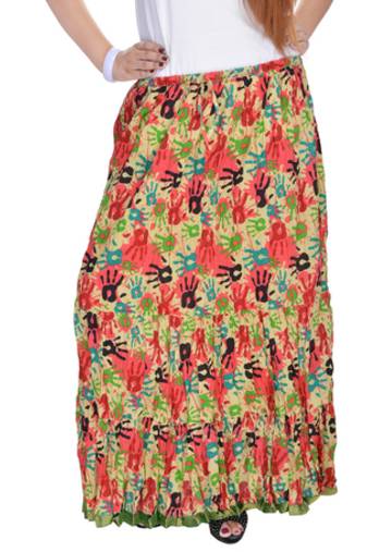 Multicolor Jaipuri Printed Cotton Long Skirt