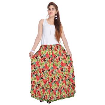 Multicolor Jaipuri Printed Cotton Long Skirt 3