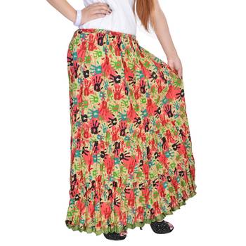 Multicolor Jaipuri Printed Cotton Long Skirt 4