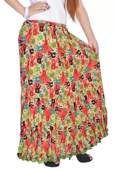 Multicolor Jaipuri Printed Cotton Long Skirt