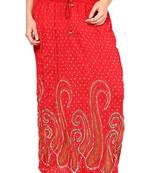 Red Sequenced work Cotton Long Skirt
