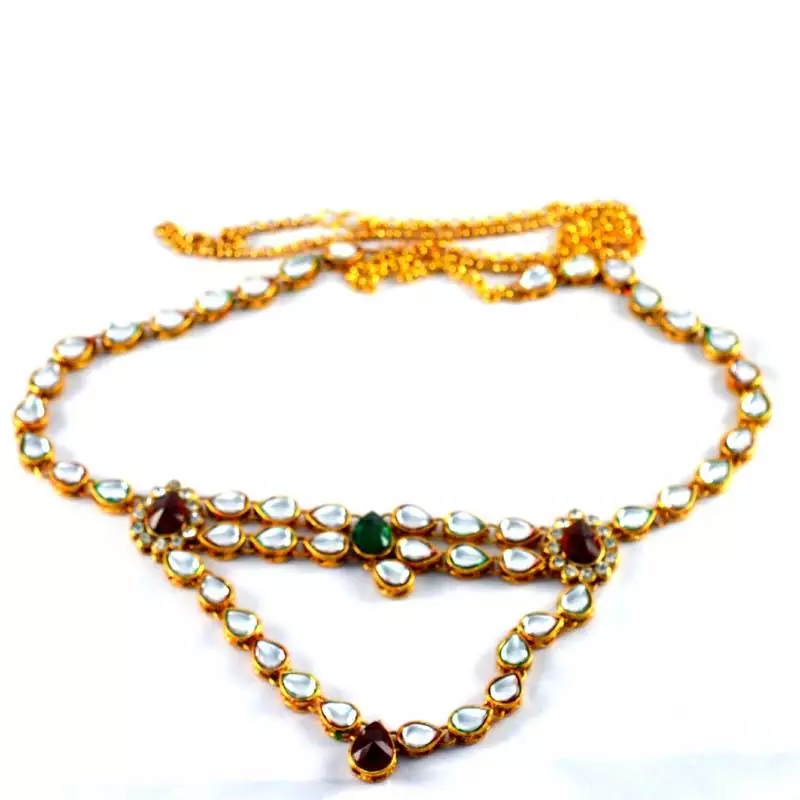 Kandora,Kankti,Kamarband With Adjustable Moti Stone Size-38"Inch