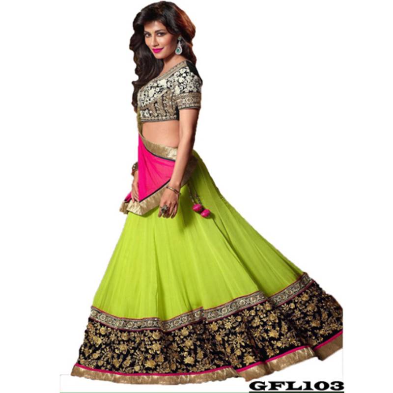 Designer langha embriodery unstitched lehenga-choli