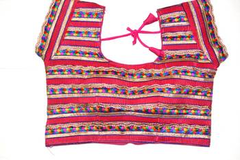 pink hand embroidered exclusive multicolour blouses stitched cotton blouse 1