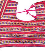 pink hand embroidered exclusive multicolour blouses stitched cotton blouse