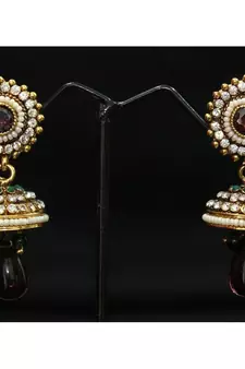 Delicate Dazzling Designer Jhumka embellished with Austrian Diamonds