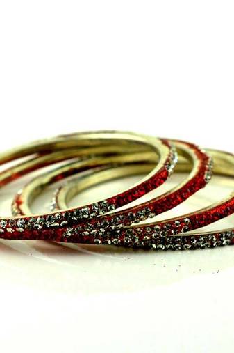 Brass Stone Moti Bangles