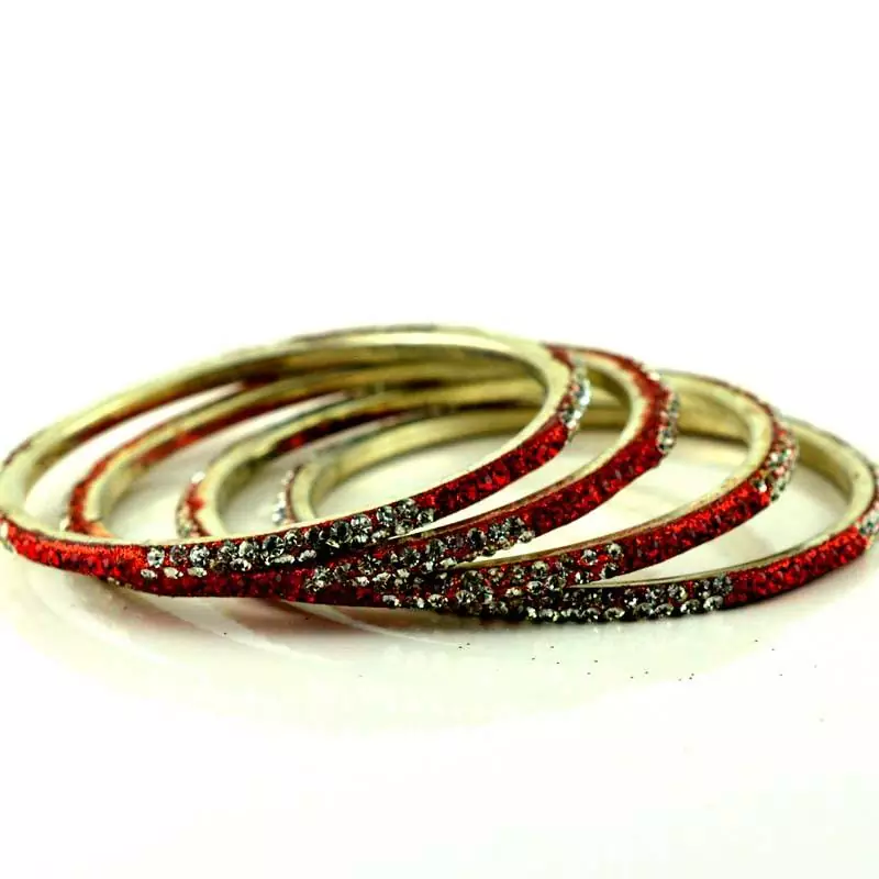 Brass Stone Moti Bangles