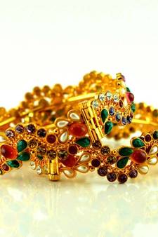 polki moti stone bangles with skrew system and openable size-2.8