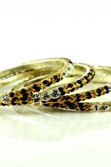 brass stone moti bangles size-2.4,2.6,2.8