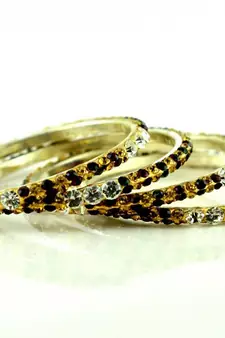 brass stone moti bangles size-2.4,2.6,2.8