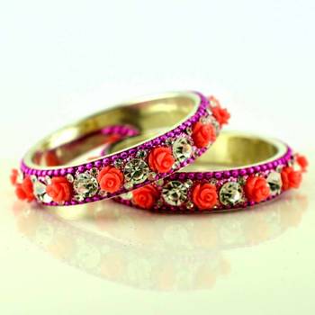 Brass Stone Moti Bangles 1