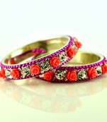 Brass Stone Moti Bangles