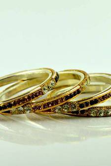 brass stone moti bangles size-2.4,2.6,2.8