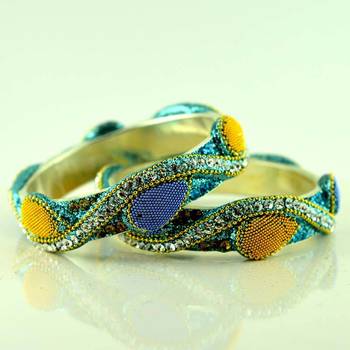 brass stone moti bangles size-2.4,2.6,2.8 1