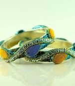 brass stone moti bangles size-2.4,2.6,2.8