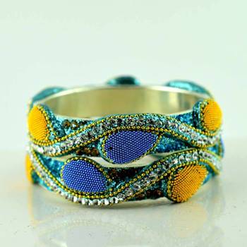 brass stone moti bangles size-2.4,2.6,2.8 2