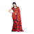 Red and Black printed printed silk saree with blouse
