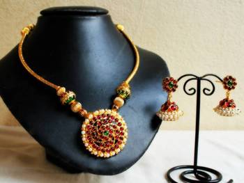 Gorgeous Unique Design Temple Jewle Neckalce Set 1