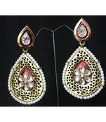 Gold gold_plated Pearl danglers-drops