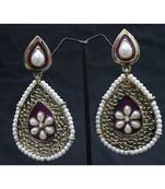 Gold gold_plated Pearl danglers-drops