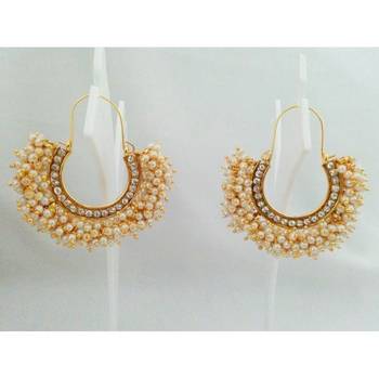 Gold gold_plated Pearl hoops 1