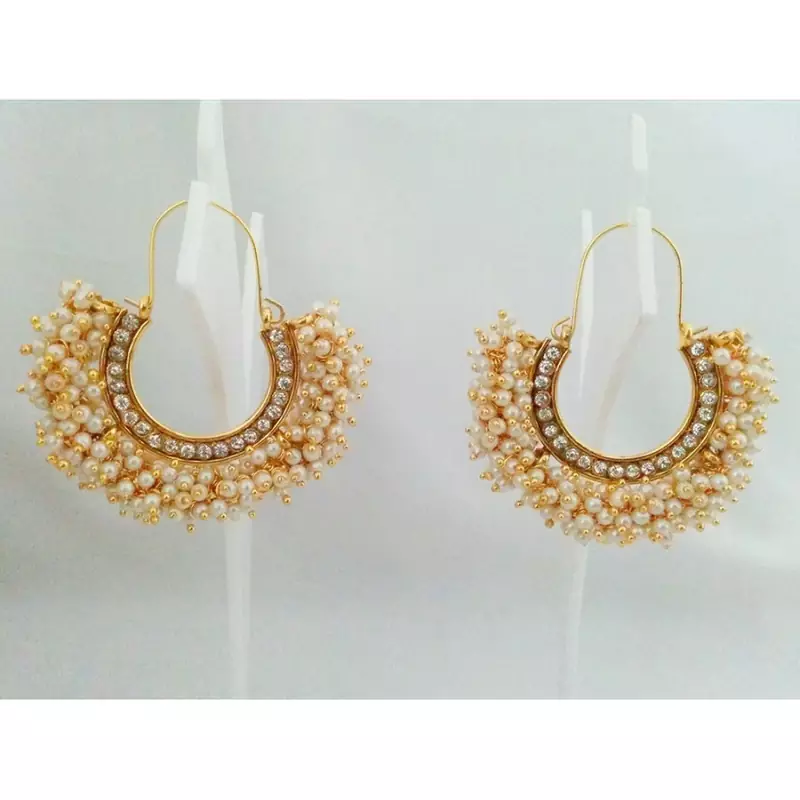 Gold gold_plated Pearl hoops